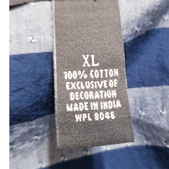 I N C International Concepts Tiered Sleeve Off The Shoulder Blouse Size XLg Blue - Picture 8 of 9